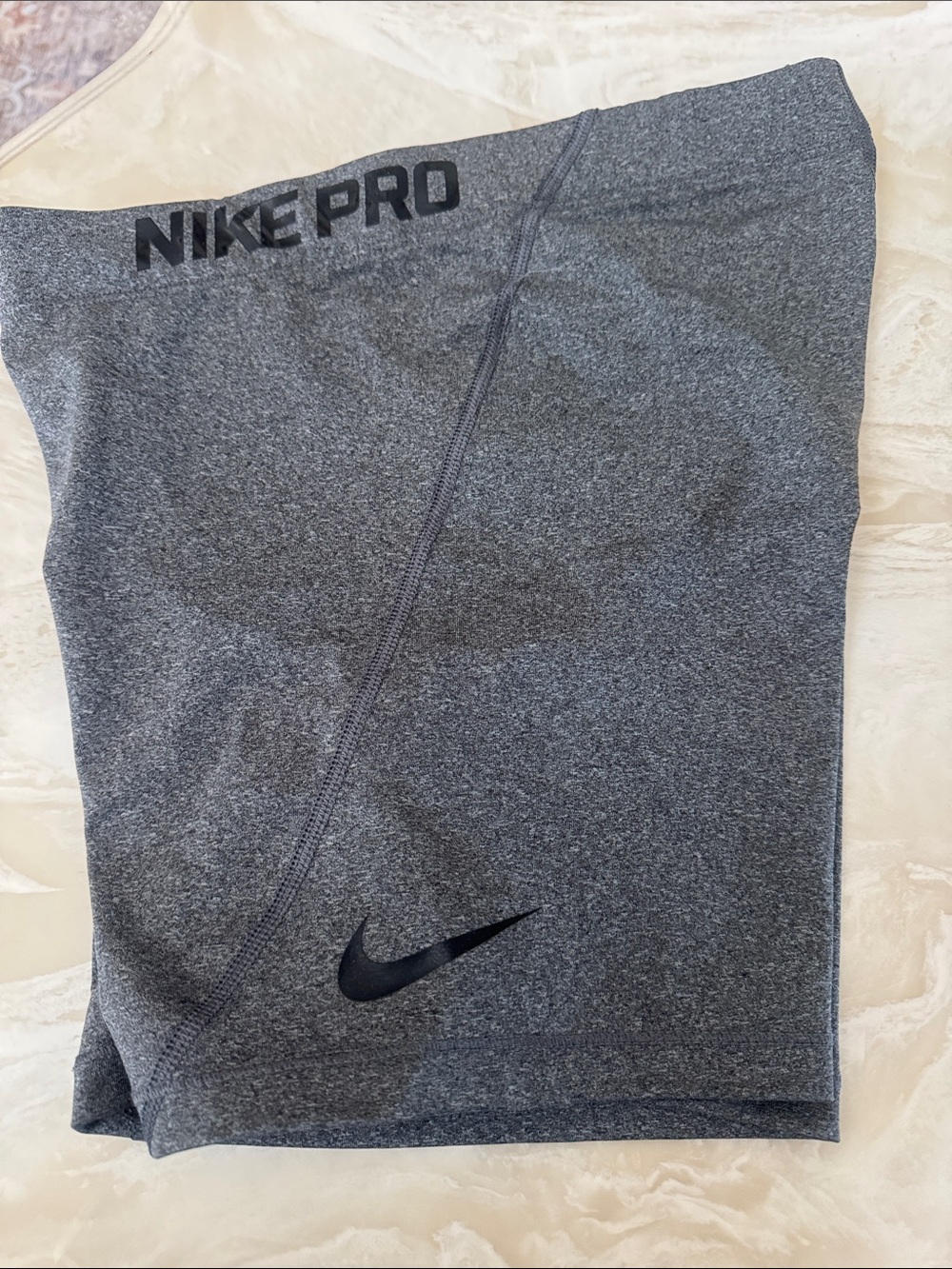 Nike Pro Heathered Gray Spandex Compression Bike Shorts Medium 5" Inseam